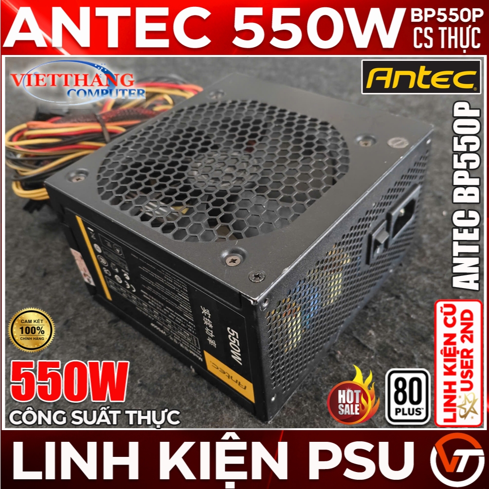 Nguồn Máy Tính Antec 550W BP550P Công suất thực 550W - Active PFC 80 Plus Bronze  ( Cũ - 2nd )
