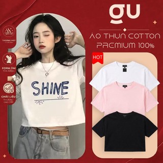 Áo Thun Croptop Nữ Y2K Cotton 100% - Áo Phông Croptop Basic Streetwear Form Lửng Cổ Tròn Mịn Đẹp Hot Trend Mới