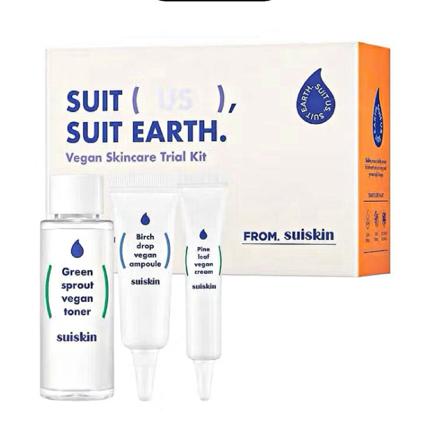 (Full Set 3 Món size mini) Bộ Dưỡng Da Suit US Suit Earth Vegan Skincare Trial Kit