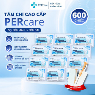 [Combo 12 TẶNG 2] Tăm Chỉ Nha Khoa PERcare Cao Cấp Sợi Mảnh Tiệt Trùng Không Chứa Huỳnh Quang 50 chiếc Made in Việt