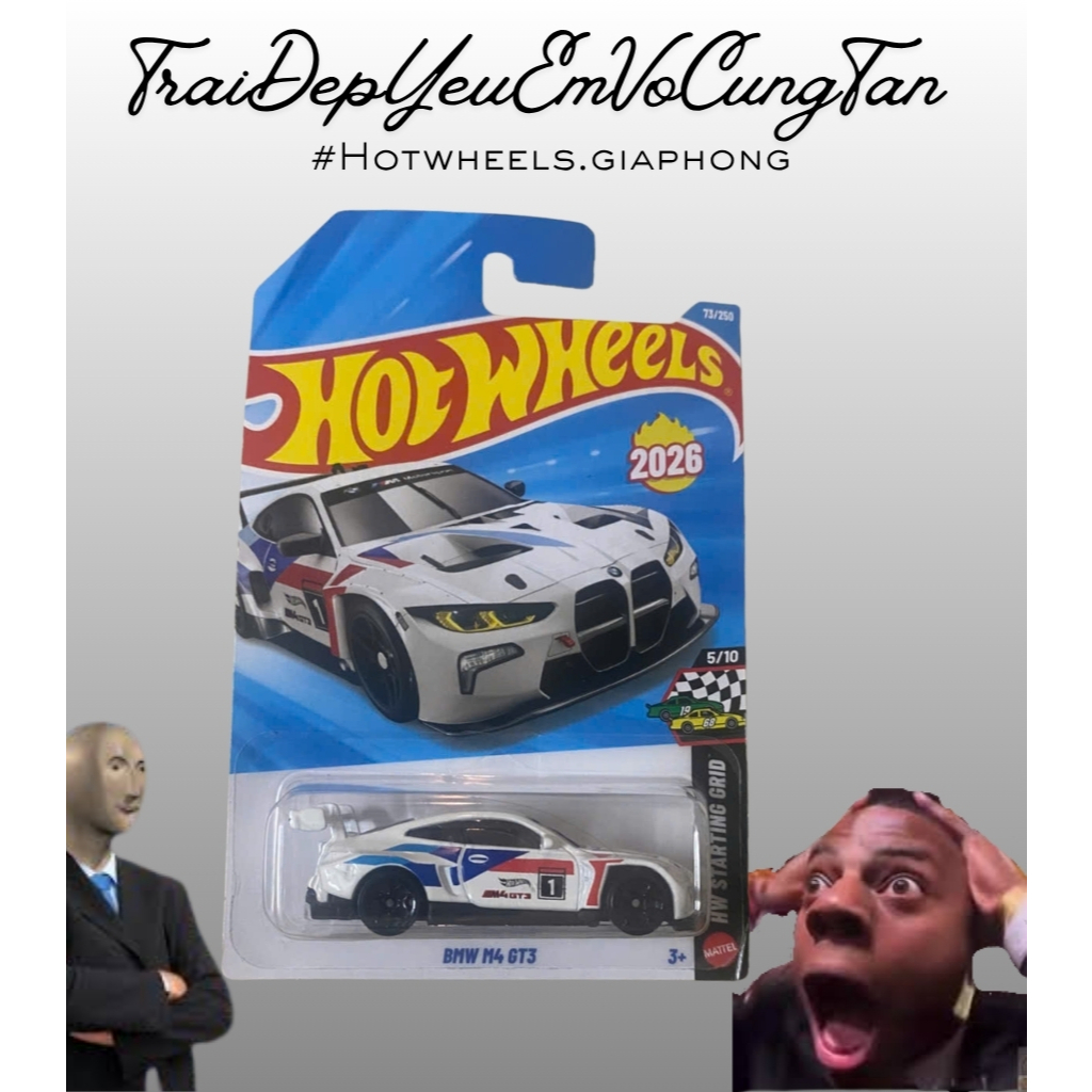 Phong1:64  Xe mô hình Hot Wheels basic BMW M4 GT3 - New case 2026.
