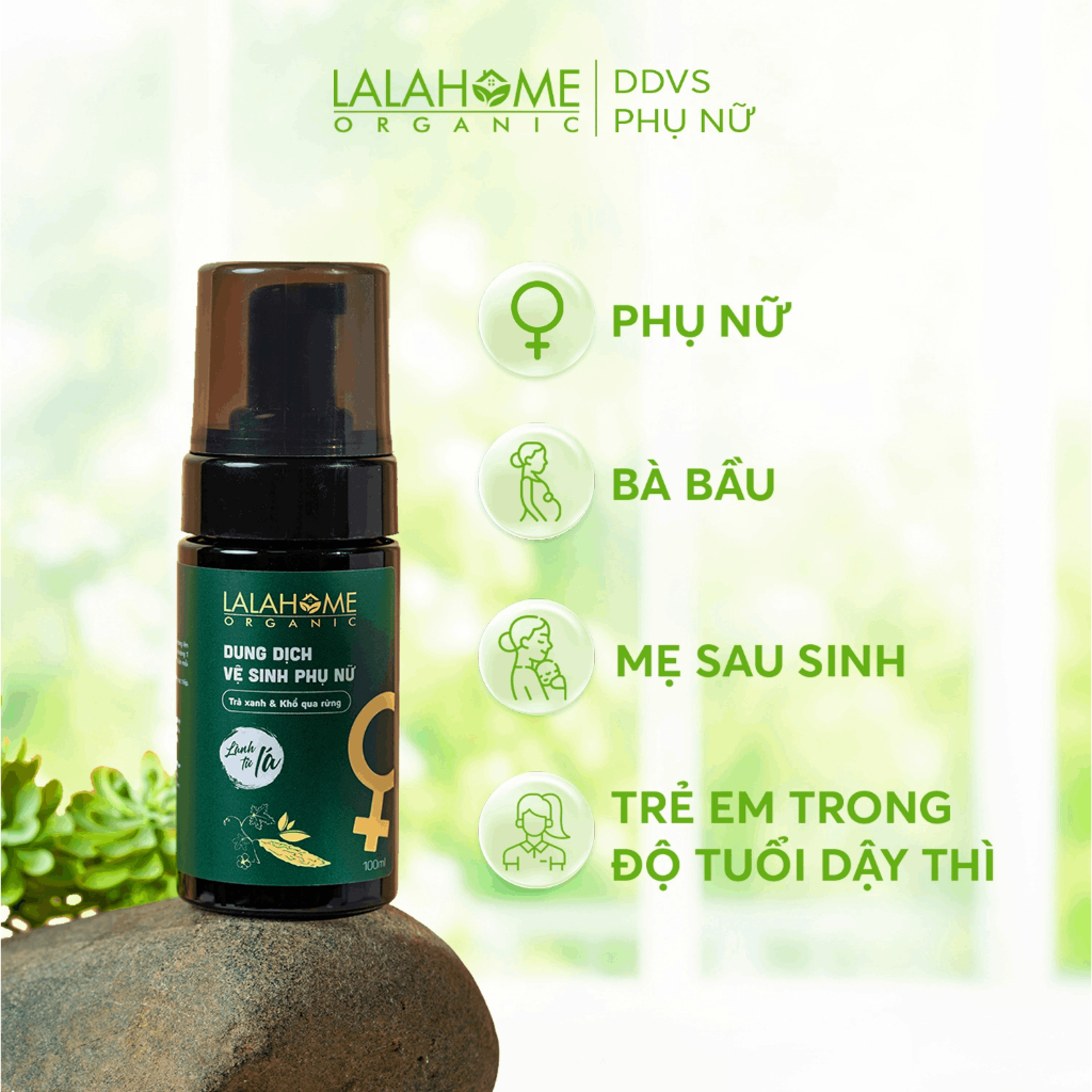 [CHÍNH HÃNG - GIAO NGAY] Dung dịch vệ sinh phụ nữ LalaHome Organic tạo bọt từ trà xanh