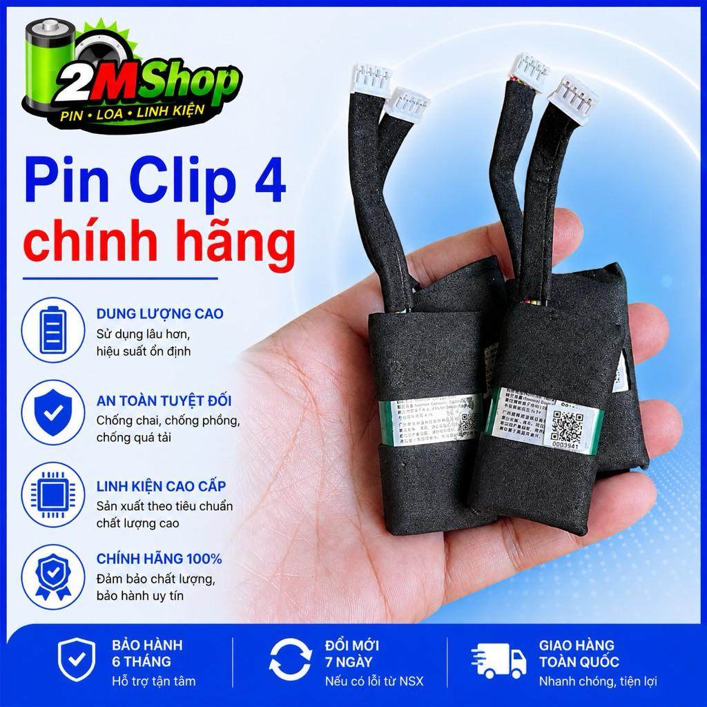 Battery jbl Clip 4. dùng thay thế cho loa bluetooth Pin jbl clip 4