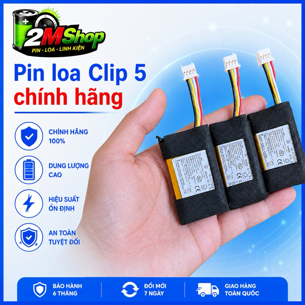 Battery jbl Clip 5. dùng thay thế cho loa bluetooth Pin jbl clip 5