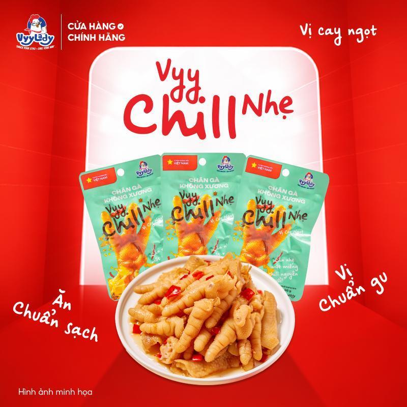 COMBO 15 Chân Gà Rút Xương VYY CHILL NHẸ 26G - Vị Cay Ngọt, chân gà Vyy Lady ăn liền tiện lợi
