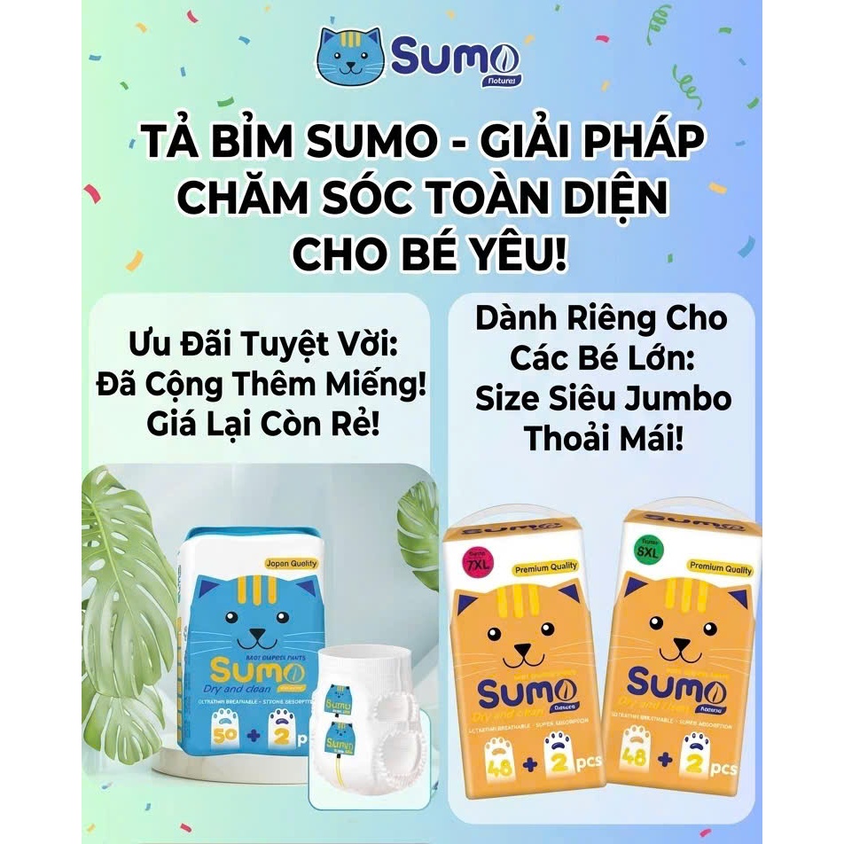 Bỉm Quần size lớn Sumo 6XL-7XL-8XL >40kg