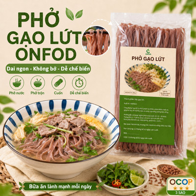 Phở bún gạo lứt healthy ONFOD dành cho người ăn kiêng, giảm cân, tiểu đường, gym, yoga thực dưỡng eat clean 500g