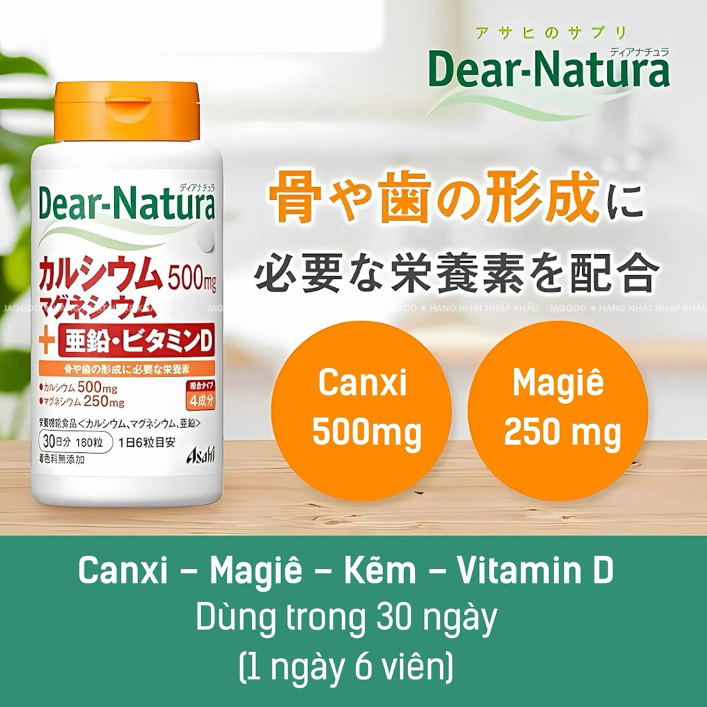 CANXI HỮU CƠ ASAHI DEAR-NATURE 180 VIÊN