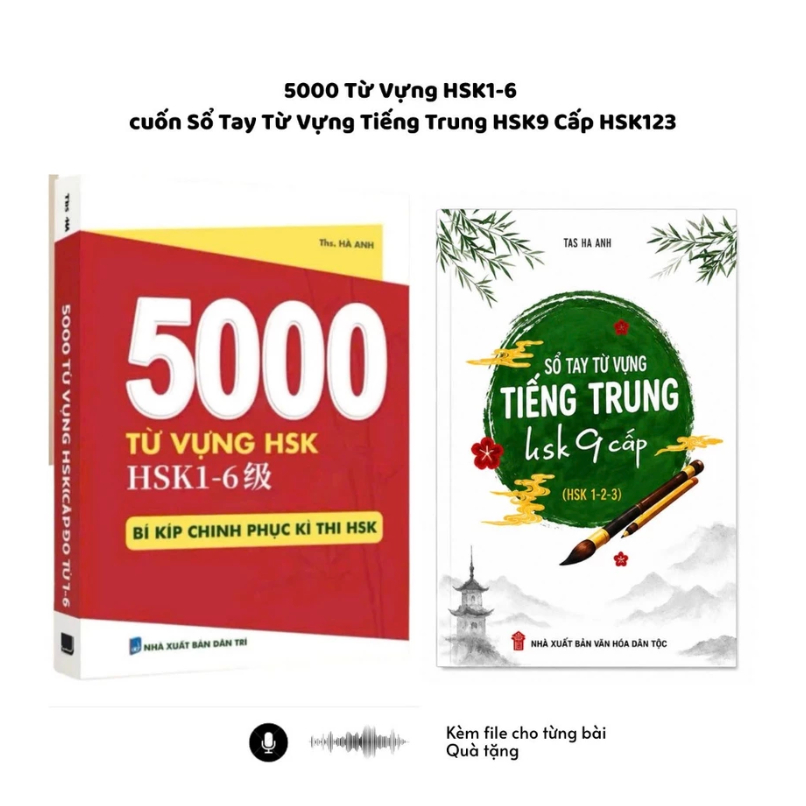 Sách - Combo cuốn 5000 từ vựng HSK 1-6 Và sổ tay từ vựng HSK123( HSK9 cấp mới 3.0)