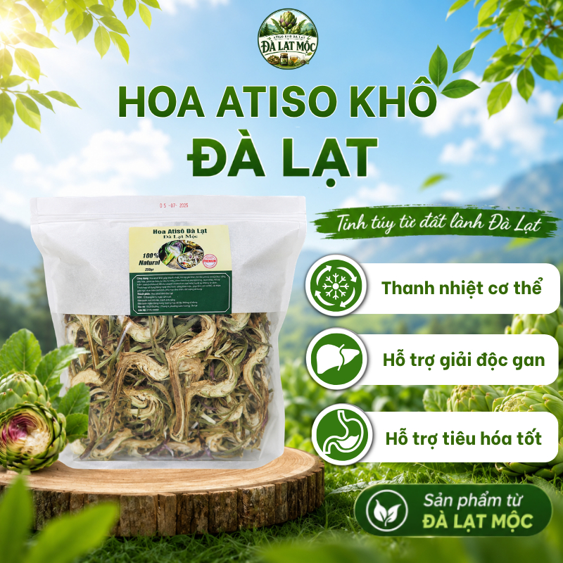 Bông Atiso Khô Đà Lạt Nguyên Chất 100% Cánh Hoa Atiso Sấy Khô Pha Trà Thanh Nhiệt, Mát Gan