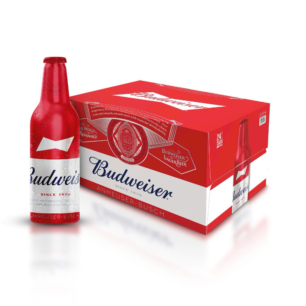 Bia Budweiser Aluminum (Alu) 355ml – Chai nhôm cao cấp – Thùng 24 chai