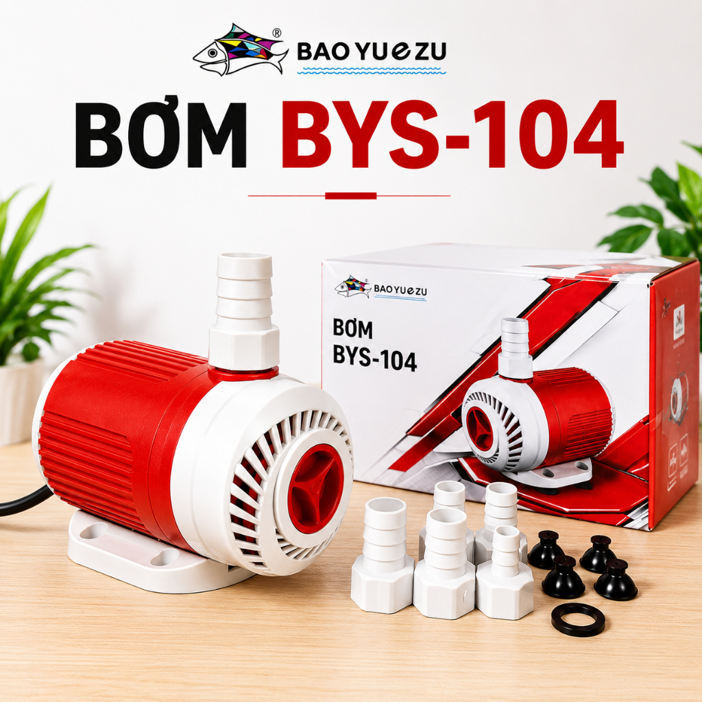 🌊 Máy Bơm Bể Cá Baoyu BYS -104 ⚙️ Bơm mạnh – Tiết kiệm điện – Siêu bền 🐟