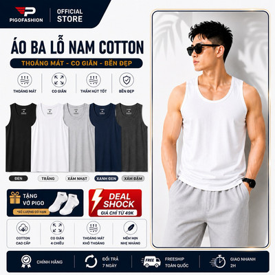[Combo 1-3-5 Áo] Áo Ba Lỗ Nam 100% Cotton Áo May Ô Nam Mặc Lót, Mặc Nhà Mềm Mịn Không Xù Lông ABL01