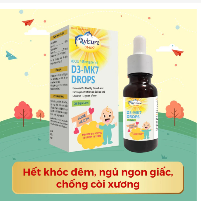 Avisure D3-MK7 ( gồm có :15ml : 20ml ; 30 ml ) d3k2 tinh khiết tự nhiên cho bé giúp tăng chiều cao, 