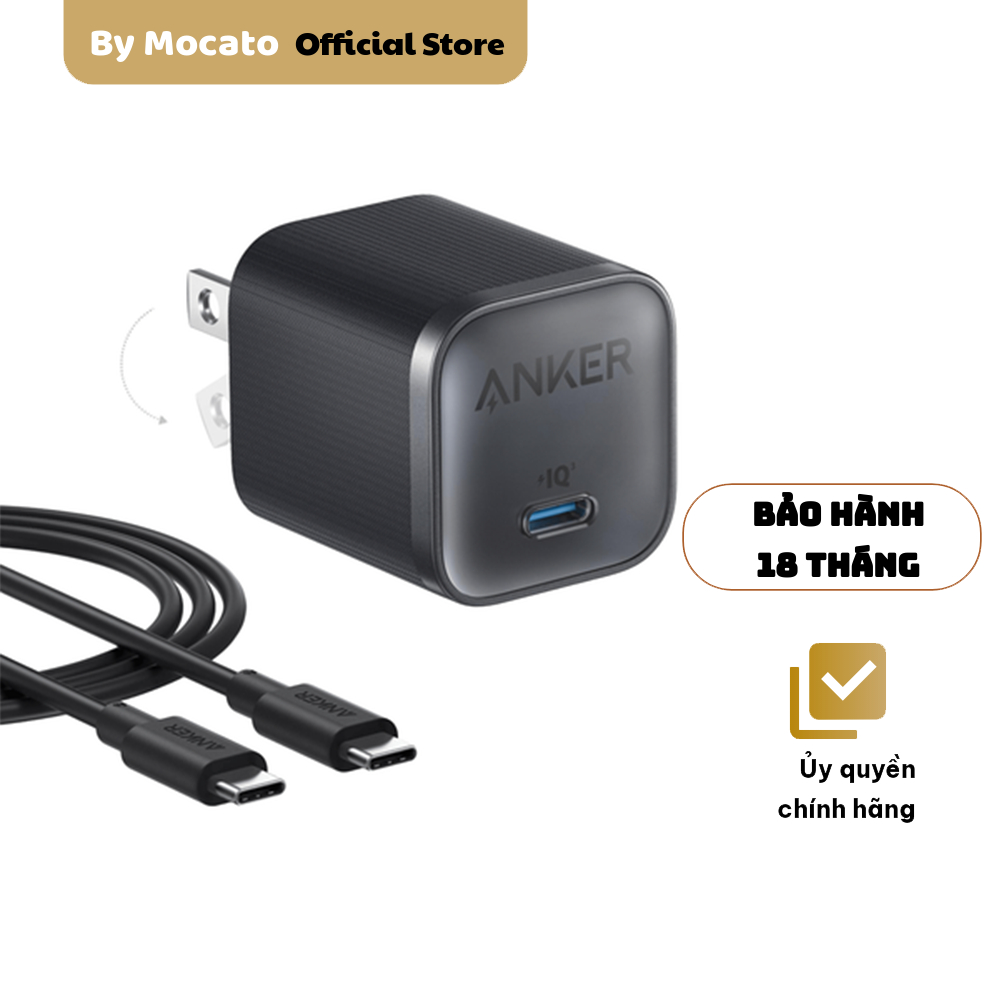 Sạc nhanh Anker Nano 45W kèm cáp USB-C B2692, PowerIQ 3.0, bảo hành 18 tháng