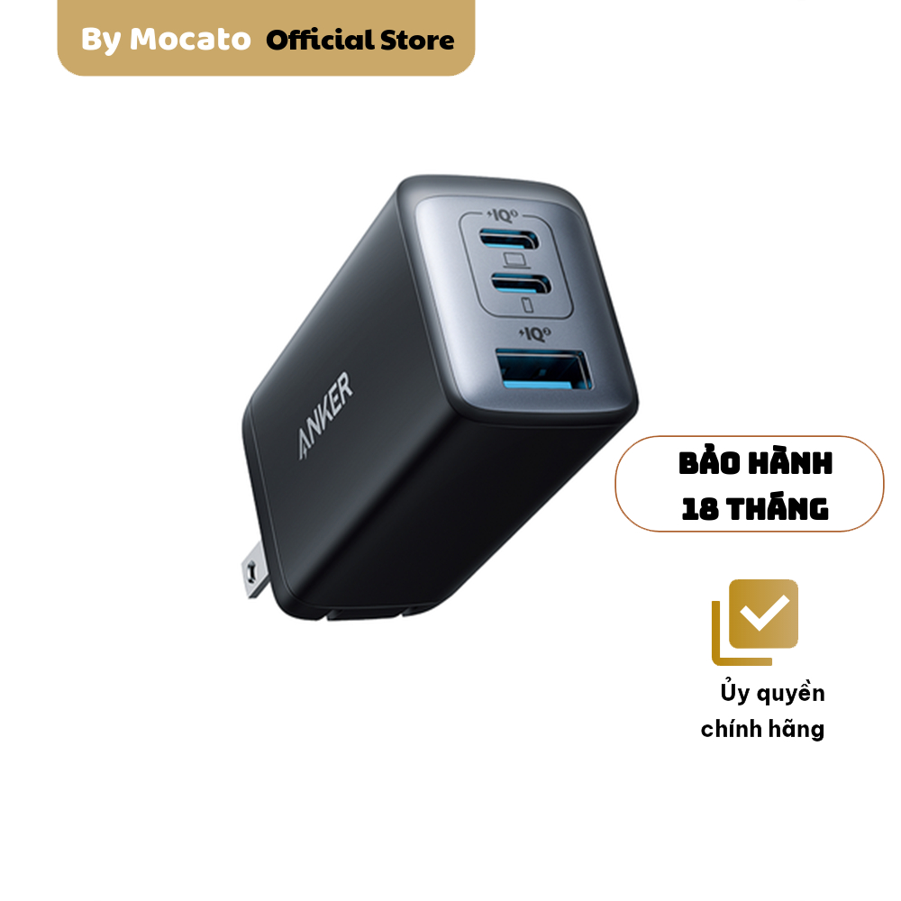 Sạc 3 cổng Anker 735 Nano II 65W A2667, cho laptop, GaN II, bảo hành 18 tháng
