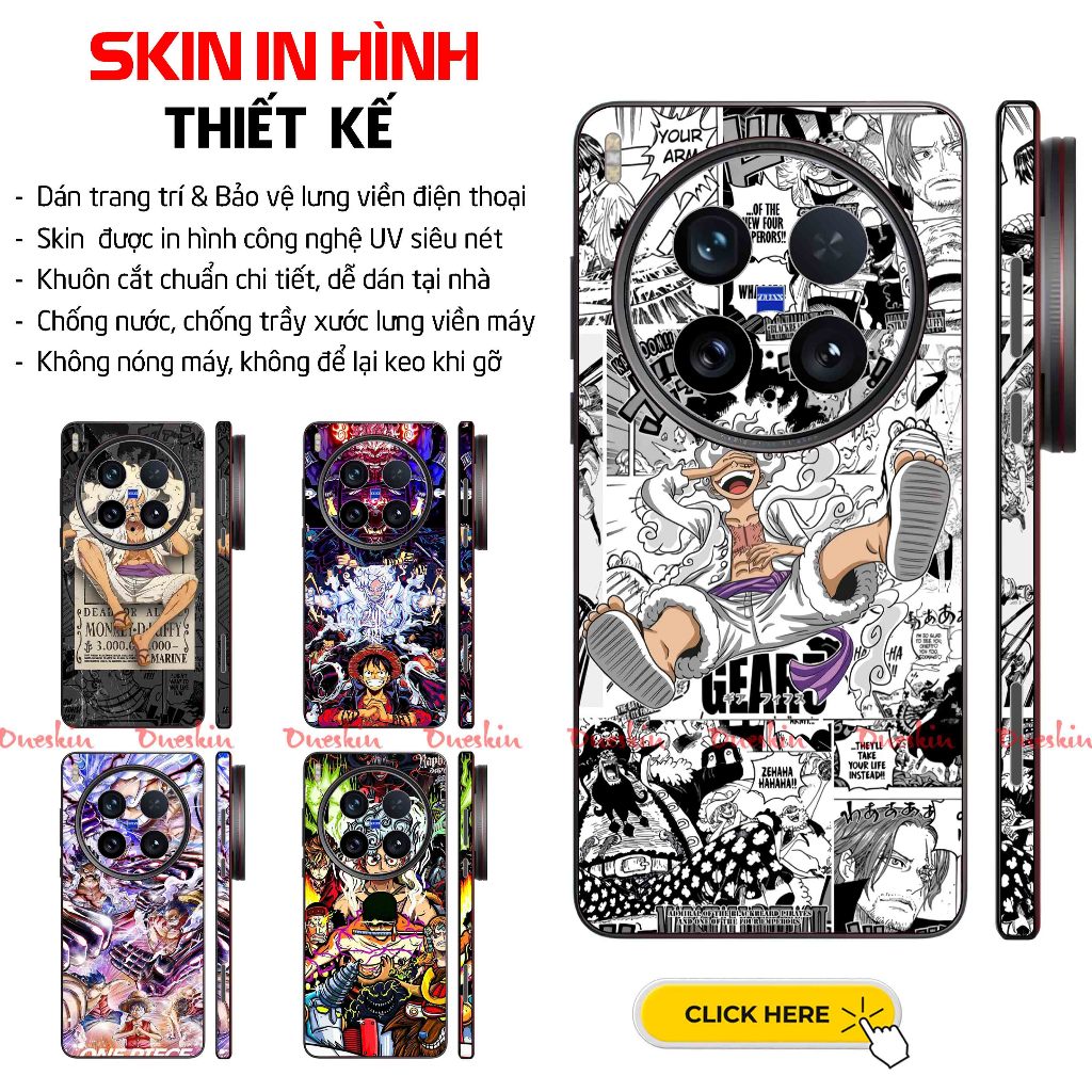 Dán Skin Full Lưng Viền Hoạt Hình Vivo X300, X300 Pro, X300 Ultra | Khuôn Cắt CNC, Dễ Dán Tại Nhà