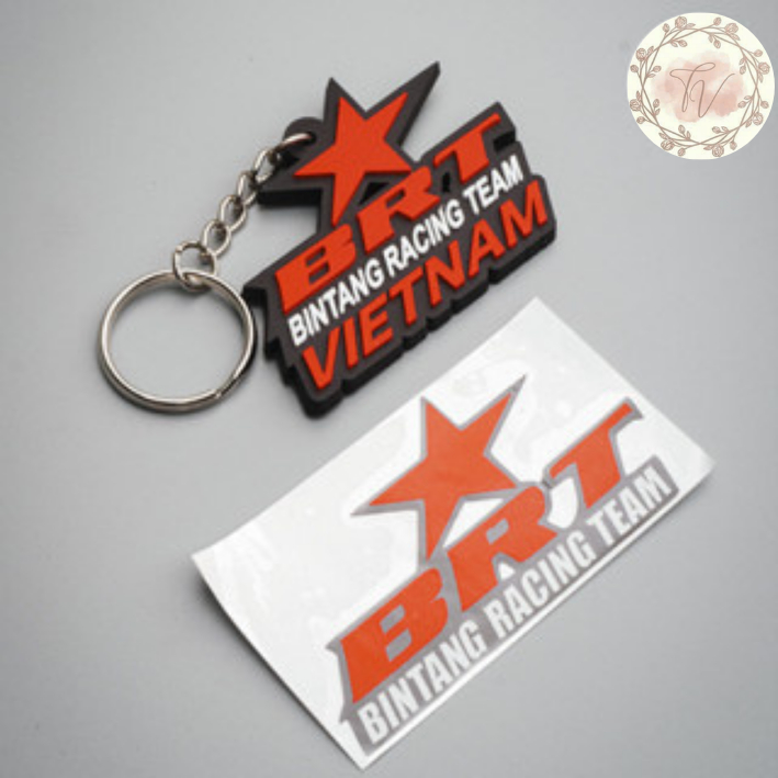 Móc khóa và tem dán logo BRT