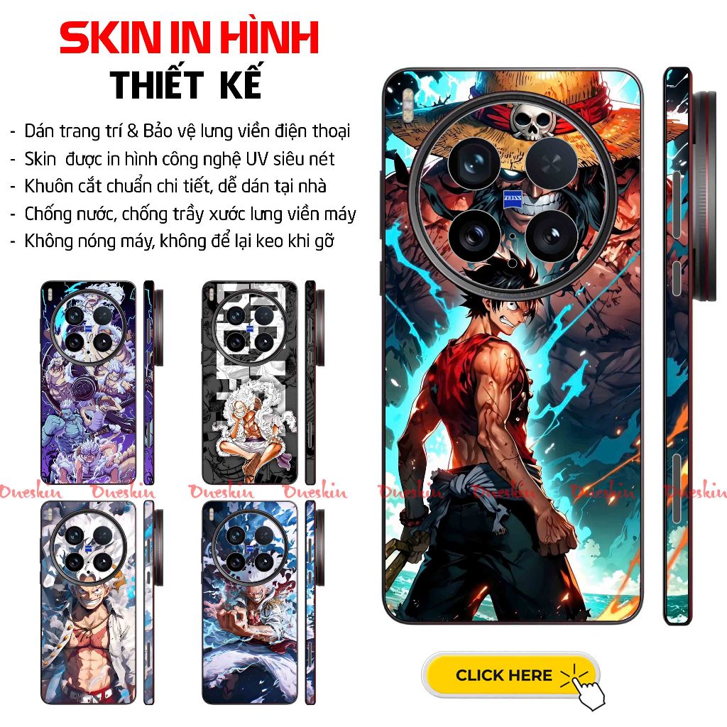 Miếng Dán Skin Hoạt Hình ONEPICE Vivo X300, X300 Pro, X300 Ultra | Khuôn Cắt CNC Sẵn, Dễ Dán Tại Nhà