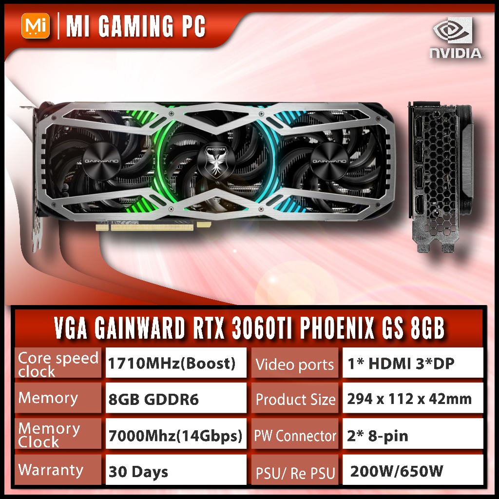 VGA Card màn hình Gainward RTX3060Ti Phoenix GS 8G RGB 2nd