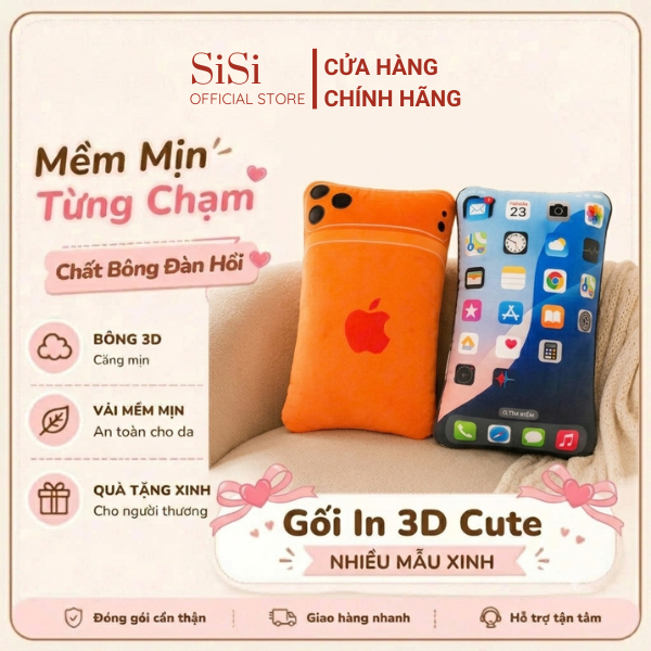 Gấu Bông Gối ôm in hình IP 17 Pro Max In 3D mềm mịn,Gối sofa, Gối ghế văn phòng,Gối xe ôtô