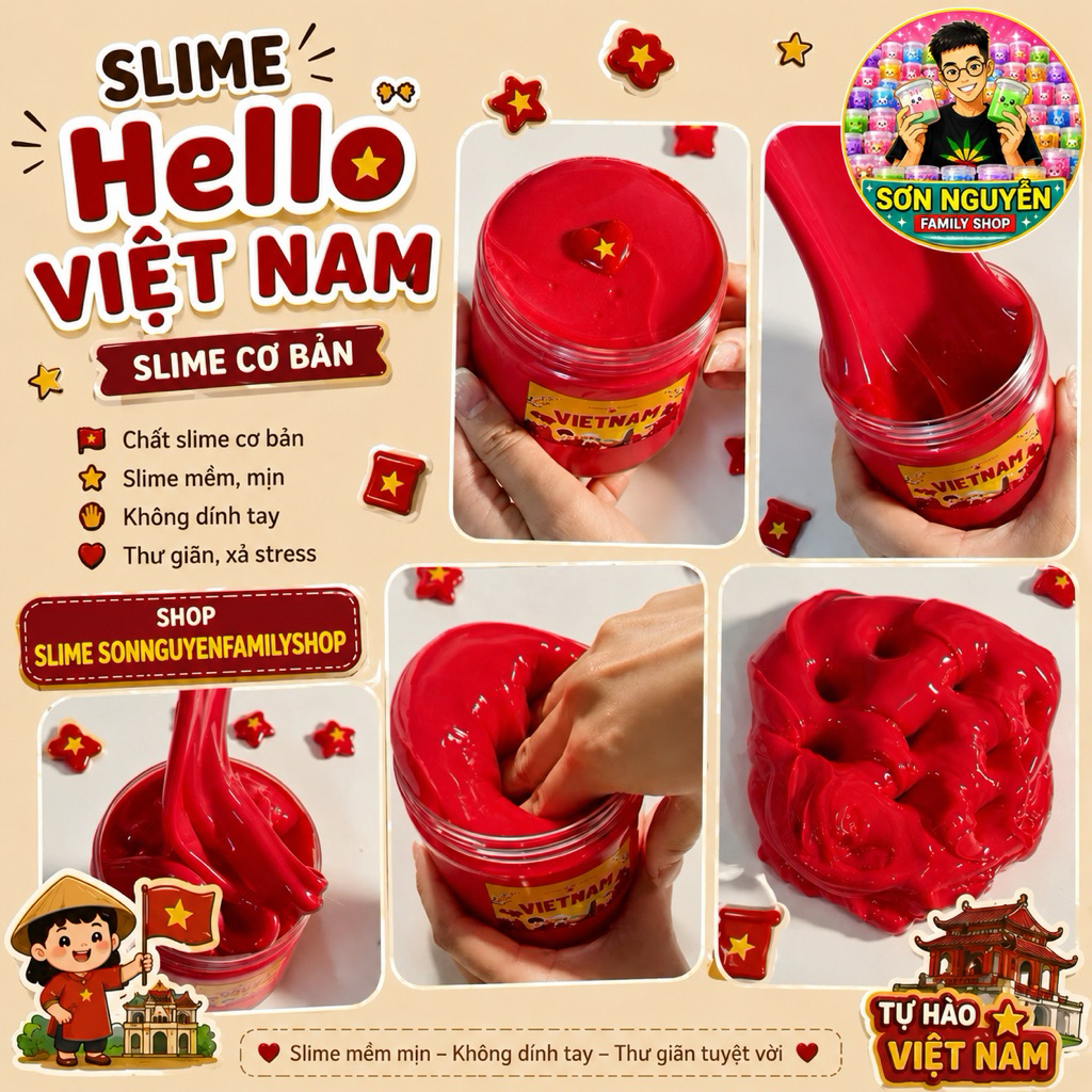 🇻🇳Slime Basic “ HELLO VIETNAM “ / Slime Basic Bóng, Dẻo / Slime sonnguyenfamilyshop