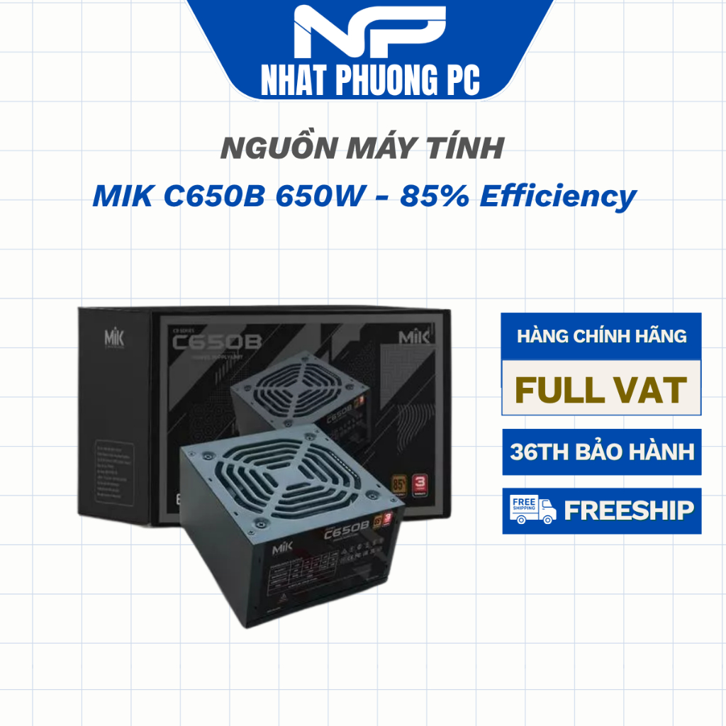 Nguồn MIK C650B 650W - 85% Efficiency