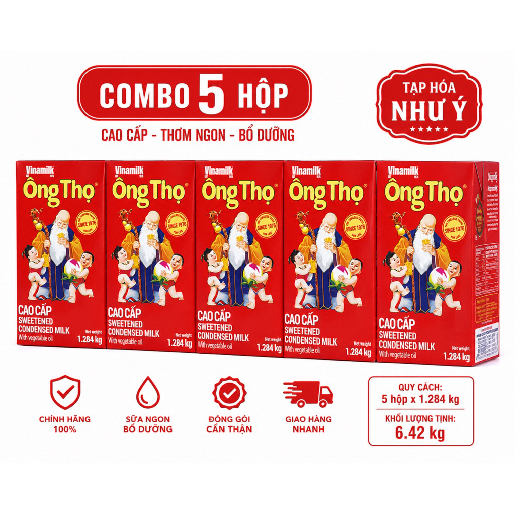 [ Combo 5 Hộp ] Sữa Đặc Ông Thọ Giấy 1k2