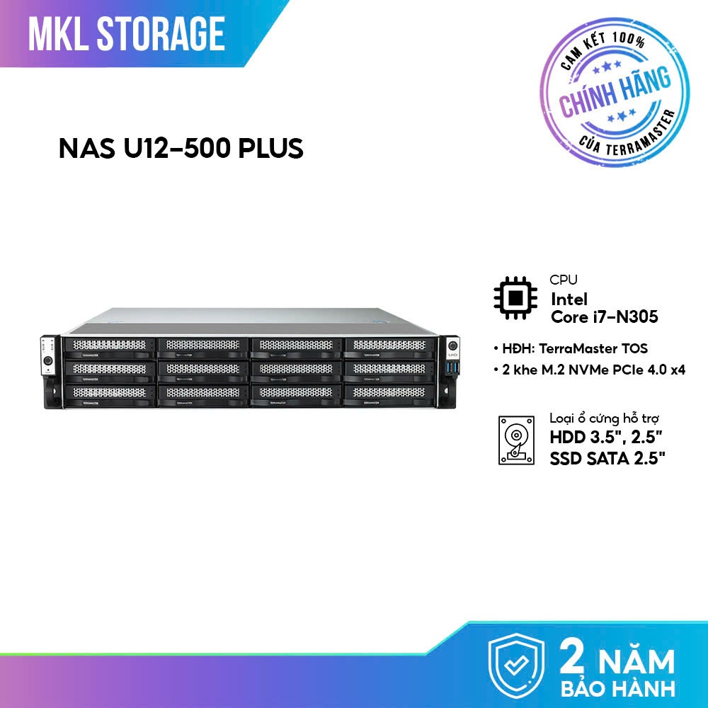 Thiết bị lưu trữ mạng NAS TerraMaster U12-500 PLUS 12-BAY -  MKL Storage
