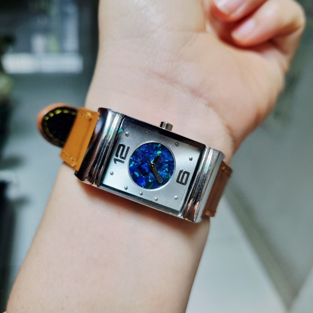 Đồng hồ nam nữ tank chữ nhậy đá opal