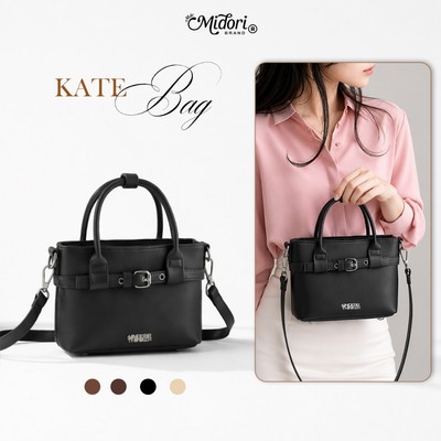 Túi KATE Da PU Đeo Chéo Basic Nam Nữ Đi Làm Học Chơi Tiệc Đơn Giản Dễ Phối Nhỏ Gọn | MIDORI STUDIO