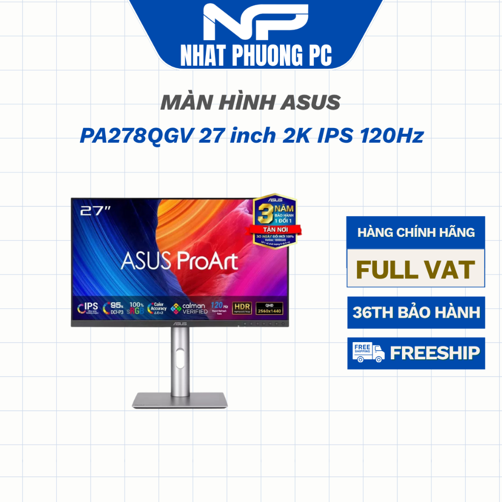 Màn hình Asus ProArt PA278QGV 27 inch 2K IPS 120Hz