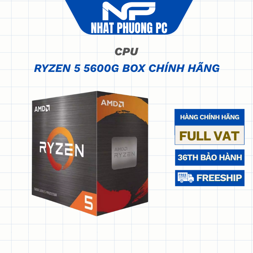 CPU AMD RYZEN 5 5600G BOX CHÍNH HÃNG
