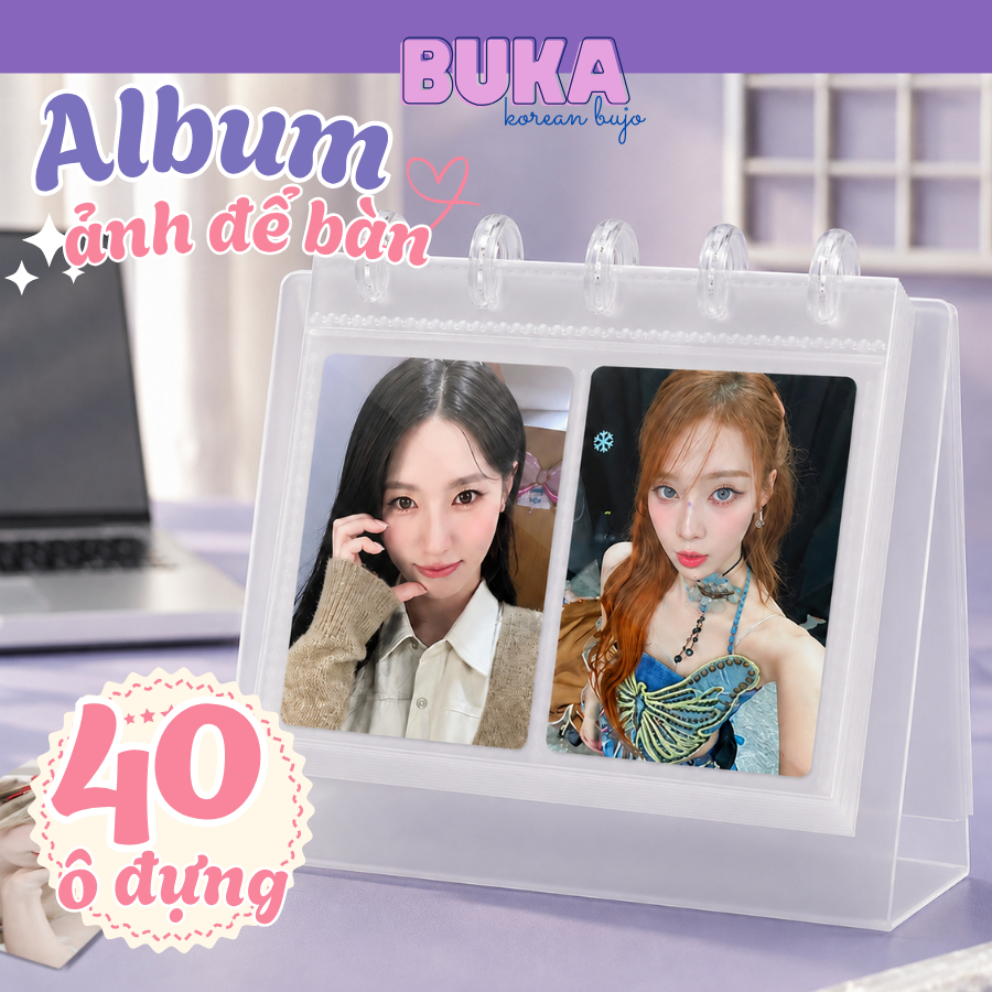 Binder để bàn album ảnh để bàn Ringnote kèm 10 sheet đựng thẻ bài, ảnh miniphotocard, pola decor lưu