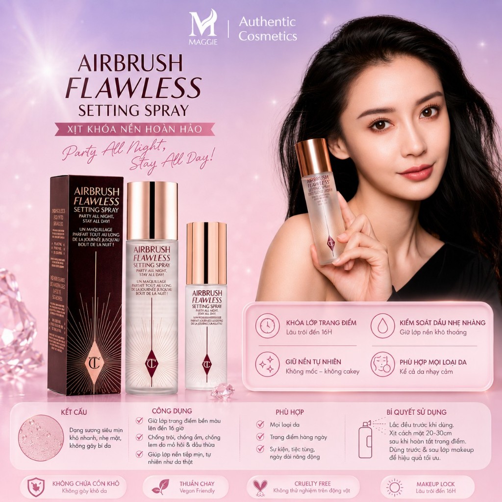 Xịt Khóa Makeup Charlotte Tilbury Airbrush Flawless Setting Spray