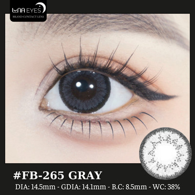 [SALE] Lens mắt FB-265 Gray màu xám đen có viền tự nhiên, size lớn - thương hiệu LUNA EYES