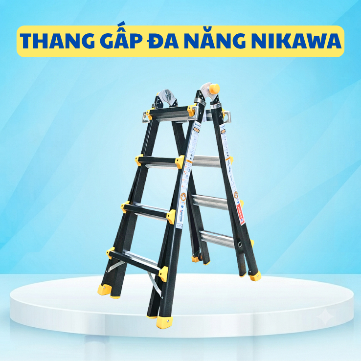 (CHÍNH HÃNG) Thang nhôm (rút lồng) gấp đa năng NIKAWA NKB - 44 bảo hành 24 tháng tải trọng 300kg