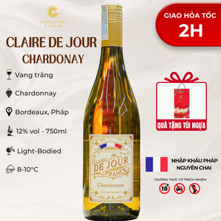 [Chính Hãng] - Rượu Vang Trắng Pháp Claire De Jour Chardonay 750ml (12%) - WINE CENTRAL