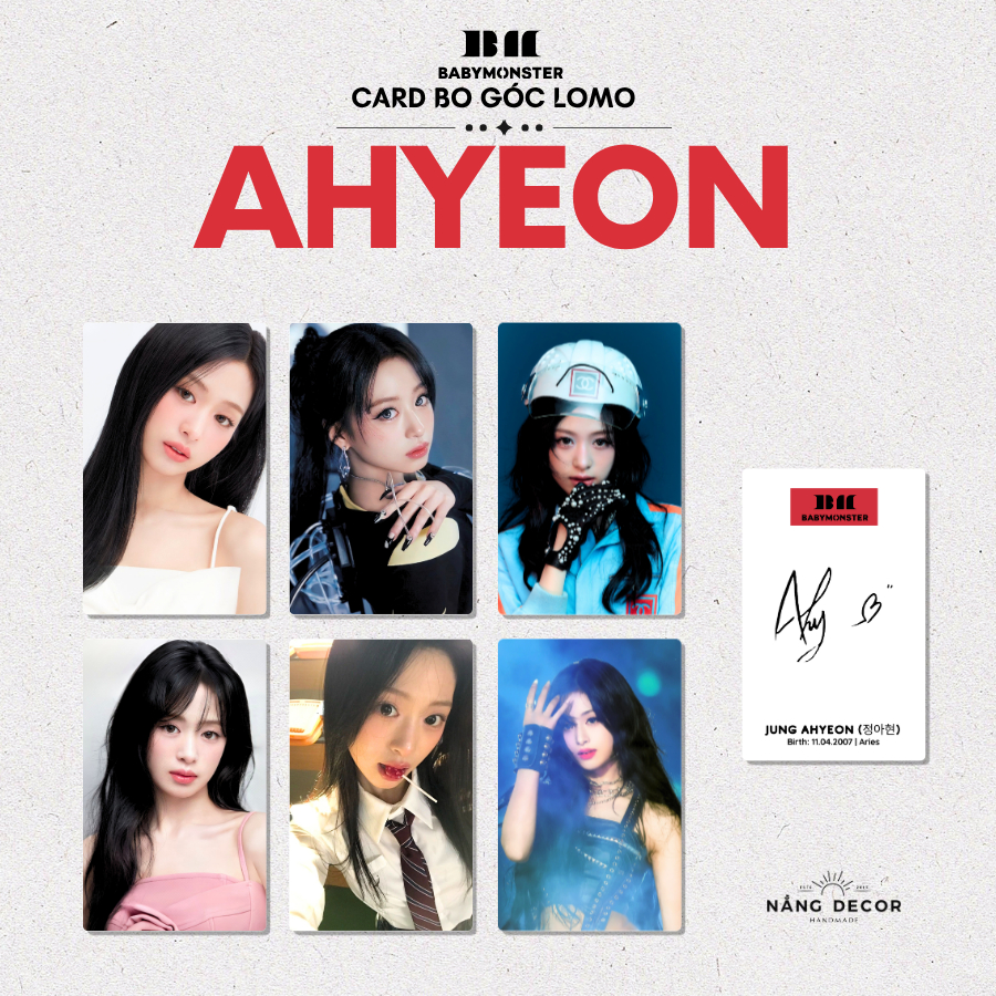 [HCM] Card Bo Góc BabyMonster AHYEON Jung Ahyeon - Size 5.4 x 9cm | Nắng Decor 2015