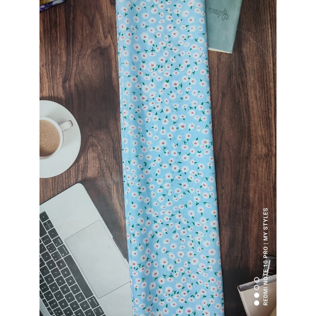 [HCM]2m Vải lụa lạnh hoạ tiết hoa siêu nhí (lụa Mango chính phẩm)