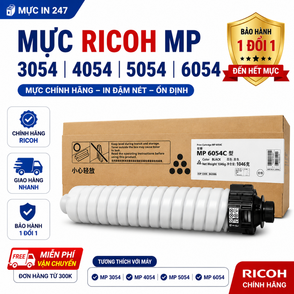 Hộp Mực Ricoh 3054 4054 5054 6054 IM2500 IM3000 IM6000 702G Mực Đổ Cao Cấp Siêu Đậm Ổn Định