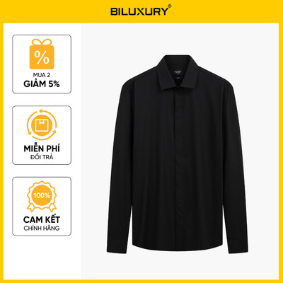[NEW 2026] Áo Sơ Mi Dài Tay Nam Màu Đen 1SMDB607DEN Form SlimFit Cao Cấp Kháng Khuẩn Bền Màu