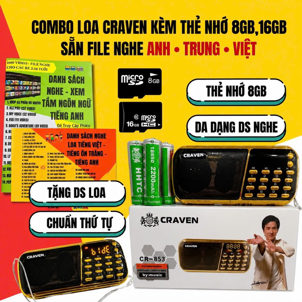 Loa Craven 3 Pin Kèm Thẻ Nhớ, Danh Sách