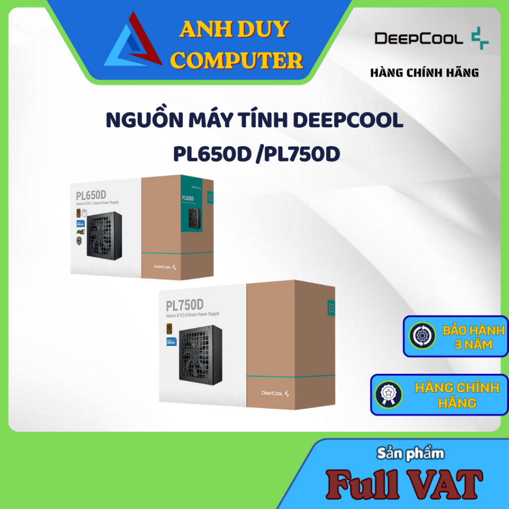 Nguồn máy tính Deepcool PL650D / PL750D 80 Plus Bronze ATX 3.0 PCIe 5