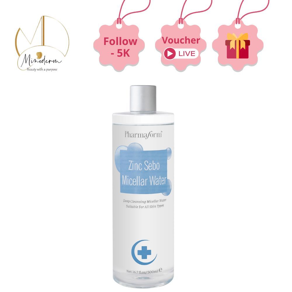 Nước tẩy trang Pharmaform Zinc Sebo Micellar Water dành cho da dầu, da mụn.