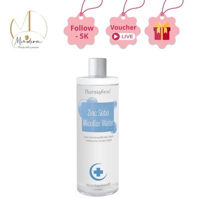 Nước tẩy trang Pharmaform Zinc Sebo Micellar Water dành cho da dầu, da mụn.