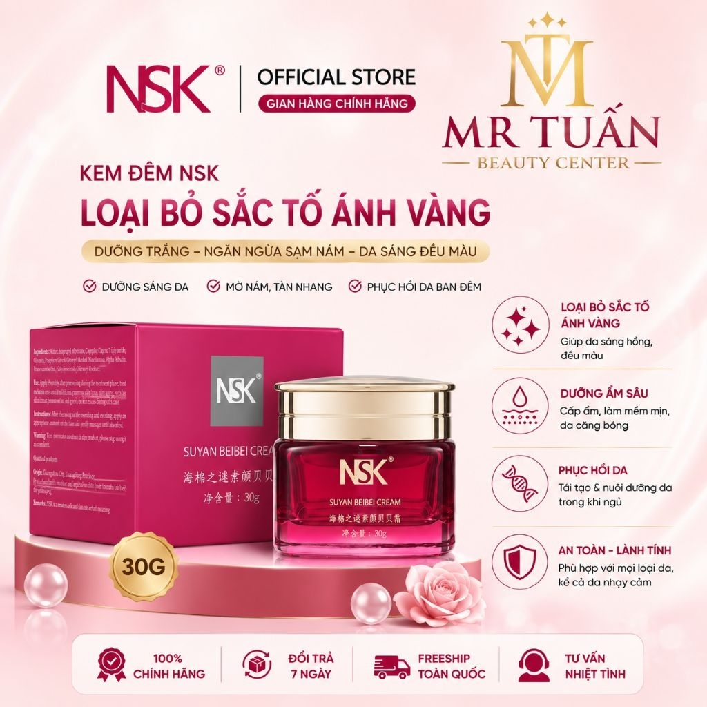 Kem Đêm Loại Bỏ Sắc Tố Ánh Vàng NSK