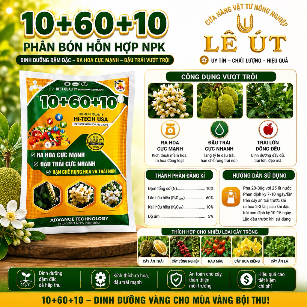 Phân bón  hỗn hợp NPK 10+60+10