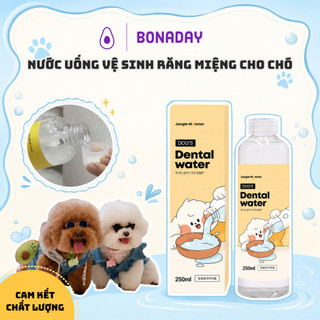 NƯỚC UỐNG VỆ SINH RĂNG MIỆNG CHO CHÓ JUNGLE MONSTER, BONADAY PETS,  lọ 250ml, an toàn lành tính