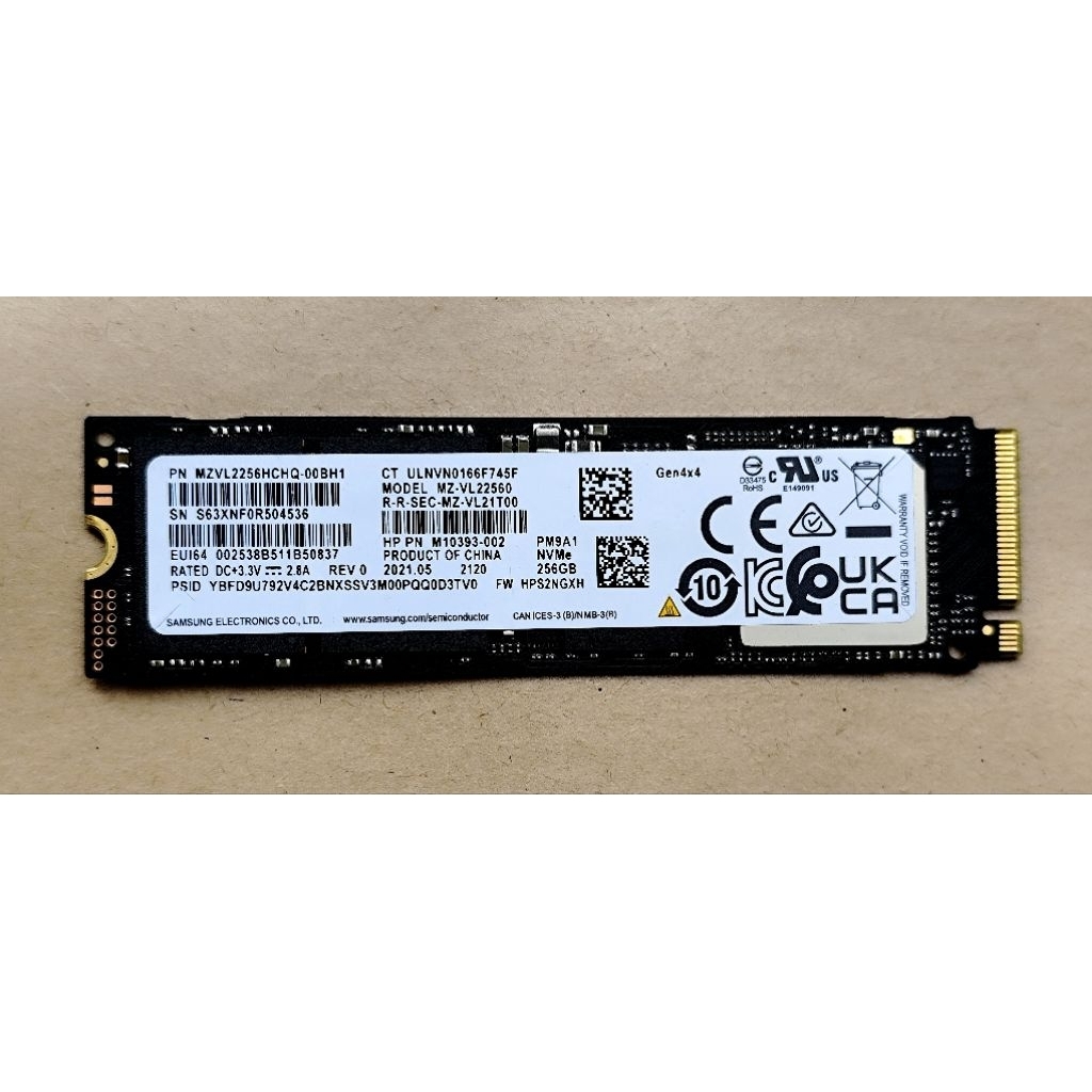 Ổ cứng SSD Samsung NVMe PM9A1 256gb Gen4 x4 likenew